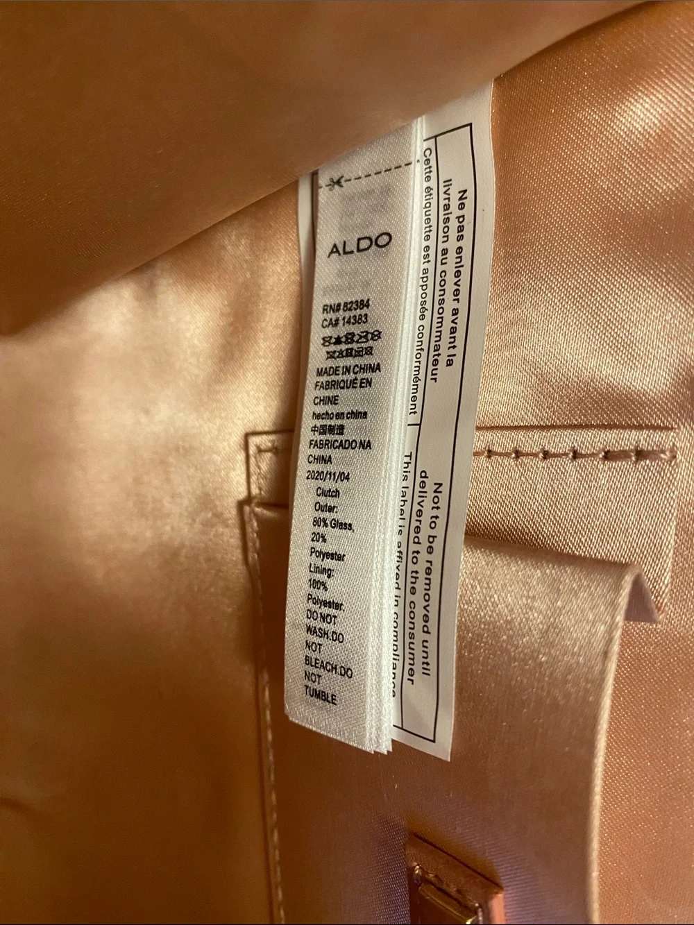 Aldo Gold Sparkle Chain Strap Clutch